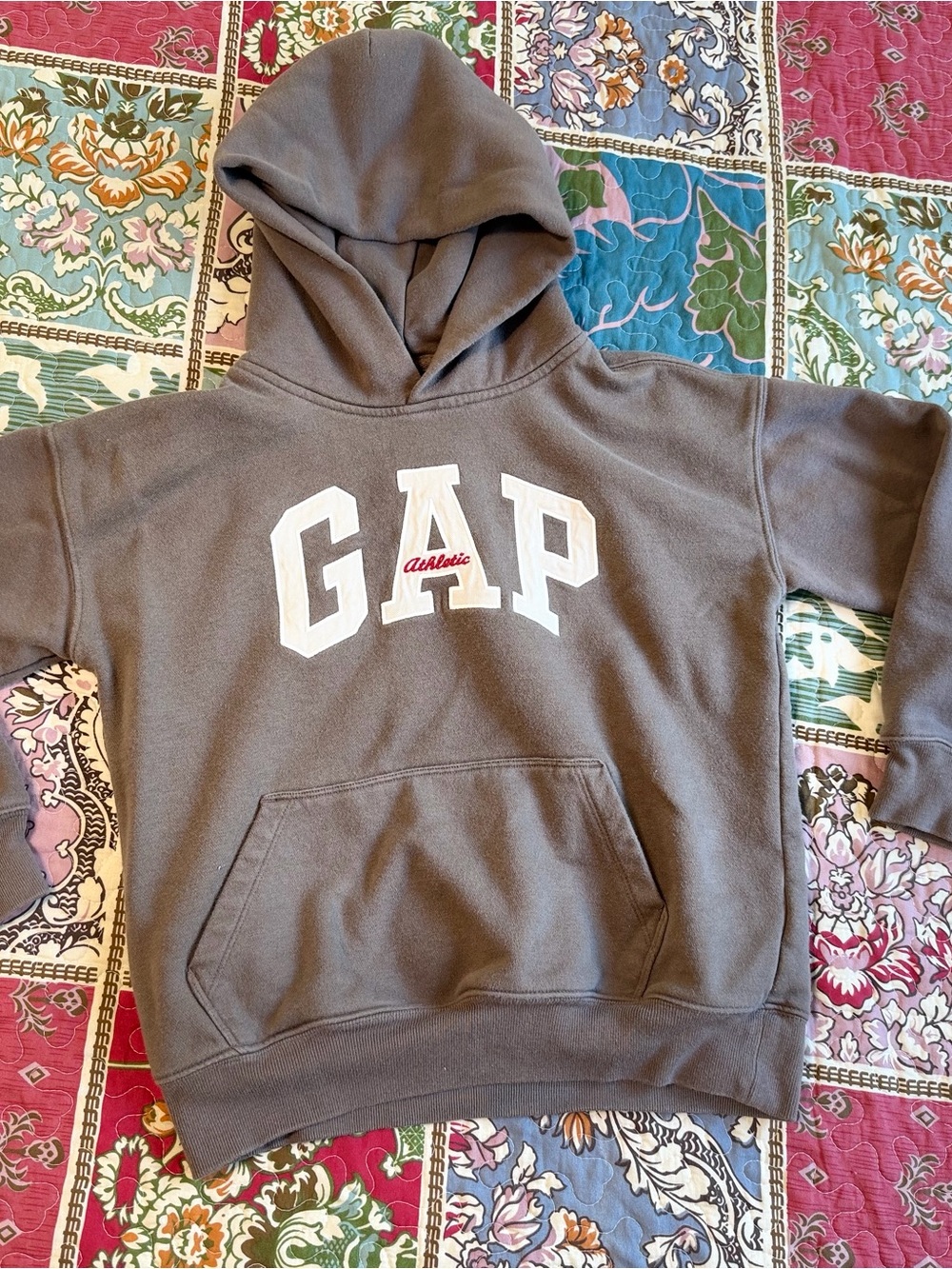 GAP Gray Kids Hoodie with White Logo
